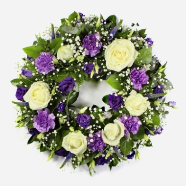 Classic Wreath in Purple and White