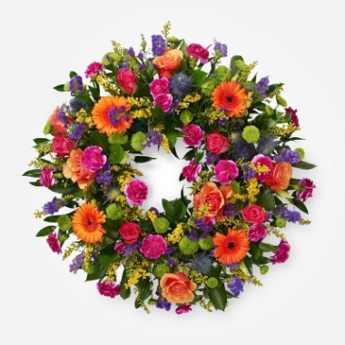 Classic Wreath of Mixed Flowers